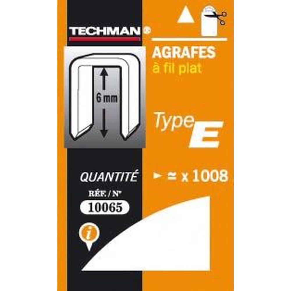 TECHMAN Agrafes 6 mm – type E