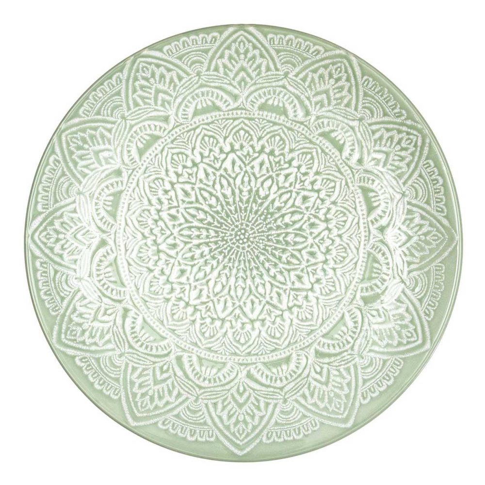 The Home Deco Factory Lot de 6 assiettes plates sahara 27cm – vert