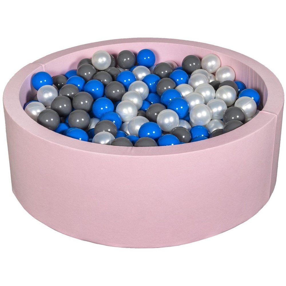 VELINDA Piscine à balles aire de jeu + 450 balles rose perle, bleu,, coloris gris